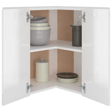 NNEVL Hanging Corner Cabinet High Gloss White 57x57x60 cm Chipboard