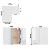 NNEVL Hanging Corner Cabinet High Gloss White 57x57x60 cm Chipboard