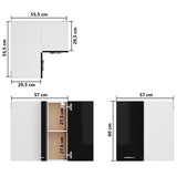 NNEVL Hanging Corner Cabinet High Gloss Black 57x57x60 cm Chipboard