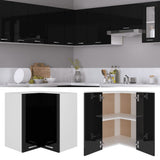 NNEVL Hanging Corner Cabinet High Gloss Black 57x57x60 cm Chipboard