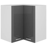 NNEVL Hanging Corner Cabinet High Gloss Grey 57x57x60 cm Chipboard