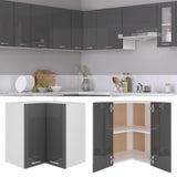 NNEVL Hanging Corner Cabinet High Gloss Grey 57x57x60 cm Chipboard