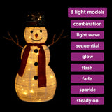 NNEVL Decorative Christmas Snowman Figure with LED Luxury Fabric 60cm