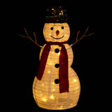NNEVL Decorative Christmas Snowman Figure with LED Luxury Fabric 60cm