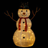 NNEVL Decorative Christmas Snowman Figure with LED Luxury Fabric 90cm