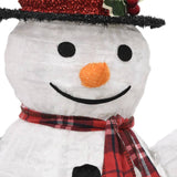 NNEVL Decorative Christmas Snowman Family Figures with LED Luxury Fabric