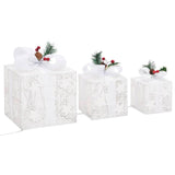 NNEVL Decorative Christmas Gift Boxes 3 pcs Silver Outdoor Indoor