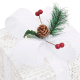 NNEVL Decorative Christmas Gift Boxes 3 pcs Silver Outdoor Indoor