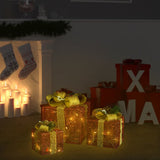 NNEVL Decorative Christmas Gift Boxes 3 pcs Red Outdoor Indoor