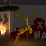 NNEVL Flying Reindeer Christmas Decoration 120 LEDs Gold Warm White