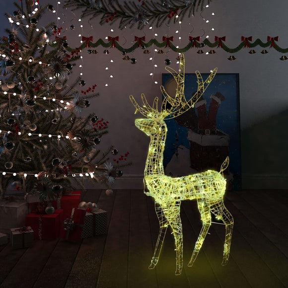 NNEVL Acrylic Reindeer Christmas Decoration 140 LEDs 128cm Warm White