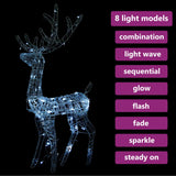 NNEVL Acrylic Reindeer Christmas Decoration 140 LEDs 120 cm Cold White