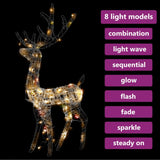 NNEVL Acrylic Reindeer Christmas Decoration 140 LEDs 128cm Colourful
