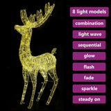 NNEVL XXL Acrylic Christmas Reindeer 250 LED 180 cm Warm White
