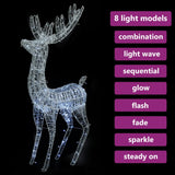 NNEVL XXL Acrylic Christmas Reindeer 250 LED 180 cm Cold white