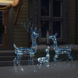 NNEVL Acrylic Reindeer Family Christmas Decoration 300 LED Cold White
