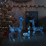 NNEVL Acrylic Reindeer Family Christmas Decoration 300 LED Blue