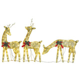 NNEVL Christmas Reindeer Family 270x7x90 cm Gold Warm White Mesh