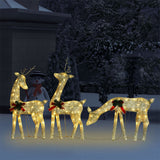 NNEVL Christmas Reindeer Family 270x7x90 cm Gold Warm White Mesh