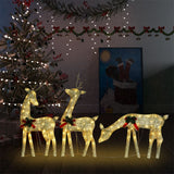 NNEVL Christmas Reindeer Family 270x7x90 cm Gold Warm White Mesh