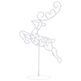 NNEVL Acrylic Christmas Flying Reindeer&Sleigh 260x21x87cm Cold White