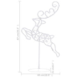 NNEVL Acrylic Christmas Flying Reindeer&Sleigh 260x21x87cm Cold White