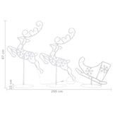 NNEVL Acrylic Christmas Flying Reindeer&Sleigh 260x21x87cm Blue