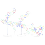 NNEVL Acrylic Christmas Flying Reindeer&Sleigh 260x21x87cm Colourful