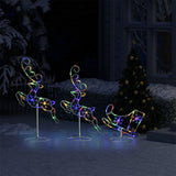 NNEVL Acrylic Christmas Flying Reindeer&Sleigh 260x21x87cm Colourful