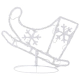 NNEVL Acrylic Christmas Flying Reindeer&Sleigh 260x21x87cm Colourful