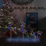 NNEVL Acrylic Christmas Flying Reindeer&Sleigh 260x21x87cm Colourful