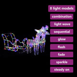 NNEVL Reindeers & Sleigh Christmas Decoration 160 LEDs 130 cm Acrylic