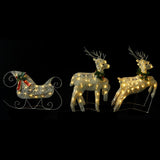 NNEVL Reindeer & Sleigh Christmas Decoration 100 LEDs Outdoor Gold