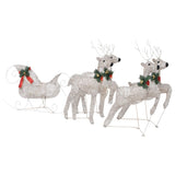 NNEVL Reindeer & Sleigh Christmas Decoration 100 LEDs Outdoor Gold