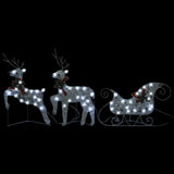NNEVL Reindeer & Sleigh Christmas Decoration 60 LEDs Outdoor Silver