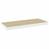 NNEVL Floating Wall Shelf Oak and White 60x23.5x3.8 cm MDF
