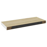 NNEVL Floating Wall Shelf Oak and White 60x23.5x3.8 cm MDF