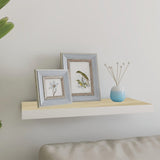 NNEVL Floating Wall Shelf Oak and White 60x23.5x3.8 cm MDF