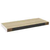 NNEVL Floating Wall Shelves 2 pcs Oak and White 60x23.5x3.8 cm MDF