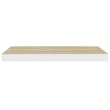 NNEVL Floating Wall Shelves 4 pcs Oak and White 60x23.5x3.8 cm MDF