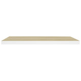 NNEVL Floating Wall Shelf Oak and White 80x23.5x3.8 cm MDF