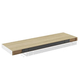 NNEVL Floating Wall Shelf Oak and White 80x23.5x3.8 cm MDF
