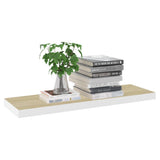 NNEVL Floating Wall Shelves 2 pcs Oak and White 80x23.5x3.8 cm MDF
