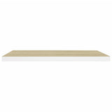 NNEVL Floating Wall Shelves 2 pcs Oak and White 80x23.5x3.8 cm MDF