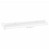 NNEVL Wall Shelves 2 pcs High Gloss White 60x9x3 cm