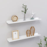 NNEVL Wall Shelves 2 pcs High Gloss White 60x9x3 cm
