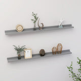 NNEVL Wall Shelves 2 pcs Grey 100x9x3 cm