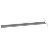NNEVL Wall Shelves 2 pcs Grey 115x9x3 cm