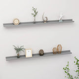 NNEVL Wall Shelves 2 pcs Grey 115x9x3 cm