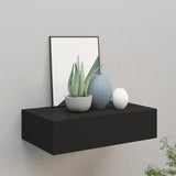 NNEVL Wall-mounted Drawer Shelf Black 40x23.5x10cm MDF